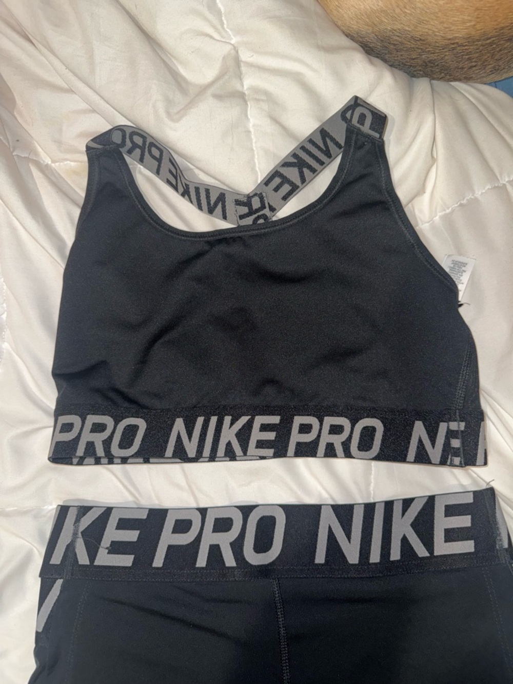 Nike Black Pro Branded Elastic Sports Bra